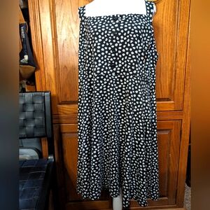 Nine Britton Renie 3X black/white polkadot strappy summer‎ brushed knit dress